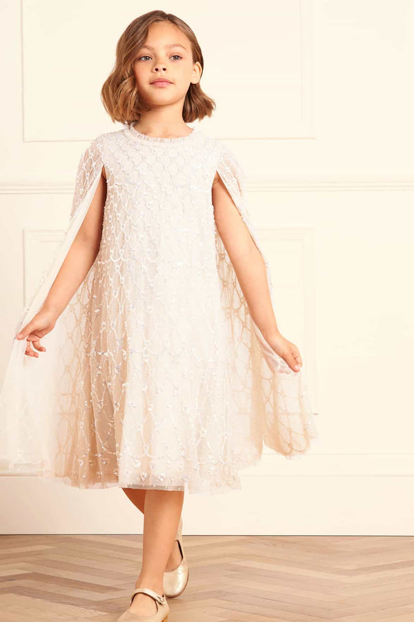 Needle & Thread Heart Lattice Cape Kids Dress