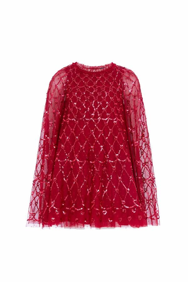 Needle & Thread Heart Lattice Cape Kids Dress