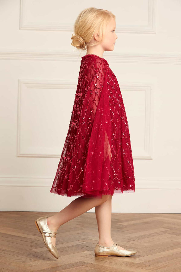 Needle & Thread Heart Lattice Cape Kids Dress