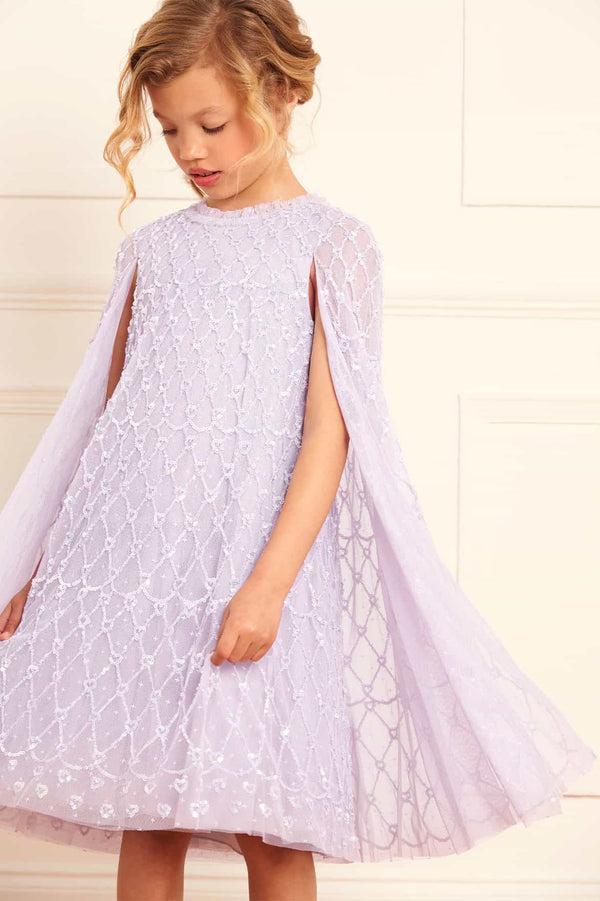 Needle & Thread Heart Lattice Cape Kids Dress
