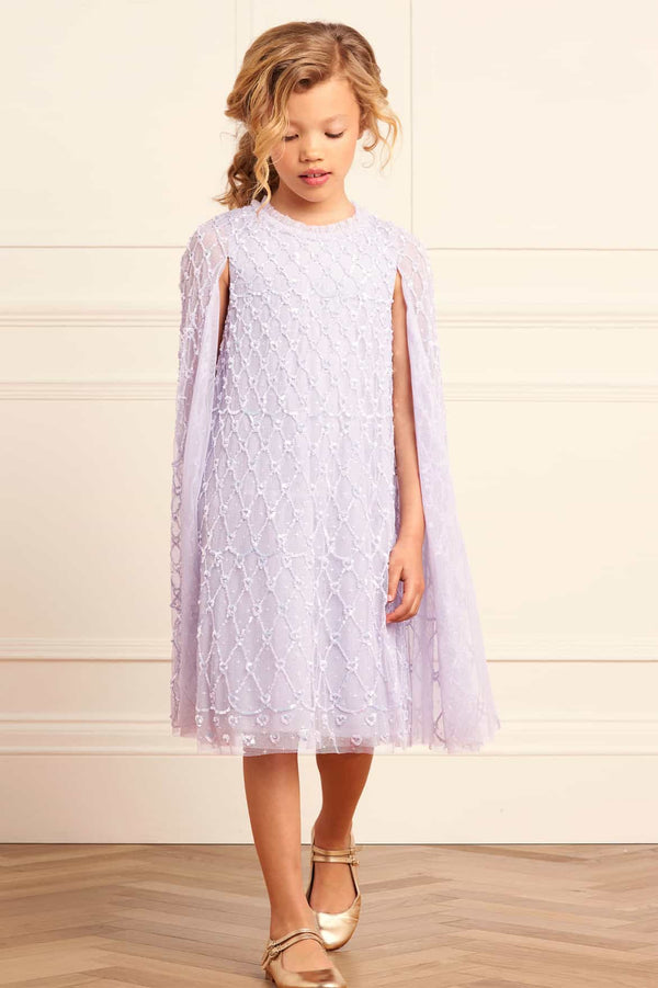 Needle & Thread Heart Lattice Cape Kids Dress