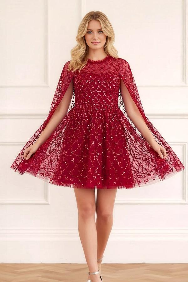 Needle & Thread Heart Lattice Micro Mini Dress