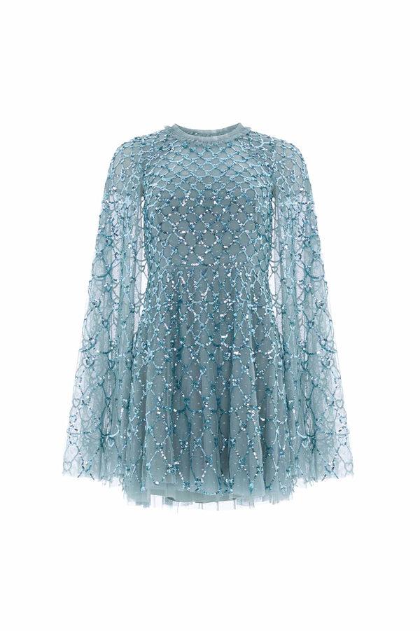 Needle & Thread Heart Lattice Micro Mini Dress