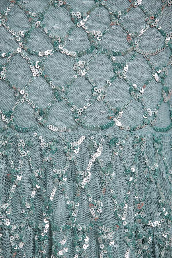 Needle & Thread Heart Lattice Micro Mini Dress