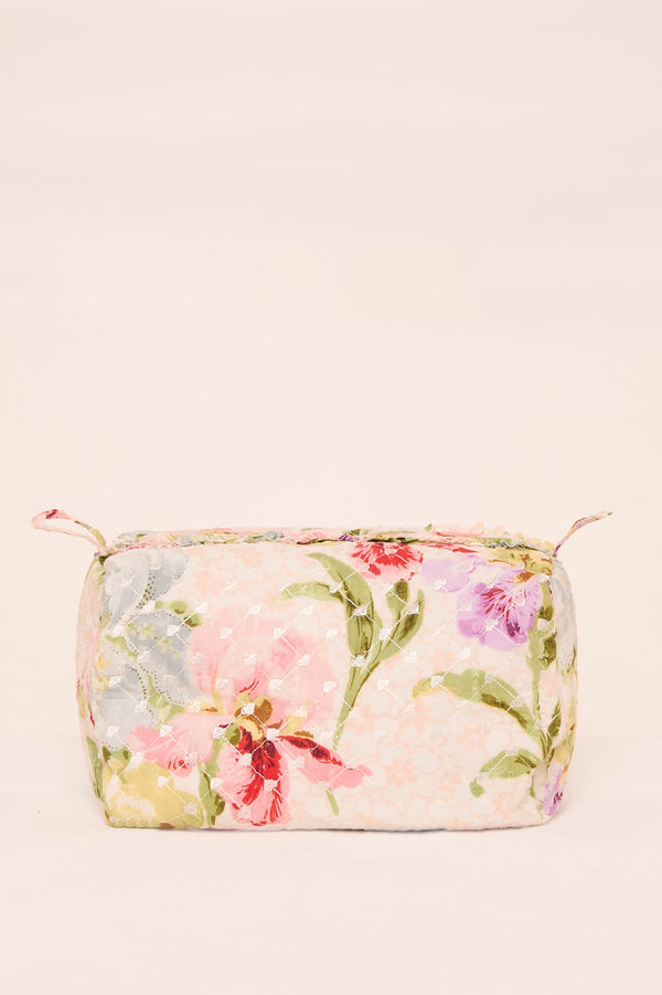 needle & thread Iris Bloom Medium Quilted Makeup Bag