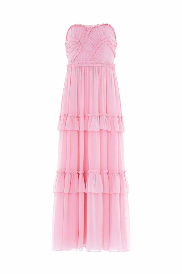 Needle & Thread Isabel Chiffon Strapless Ankle Gown