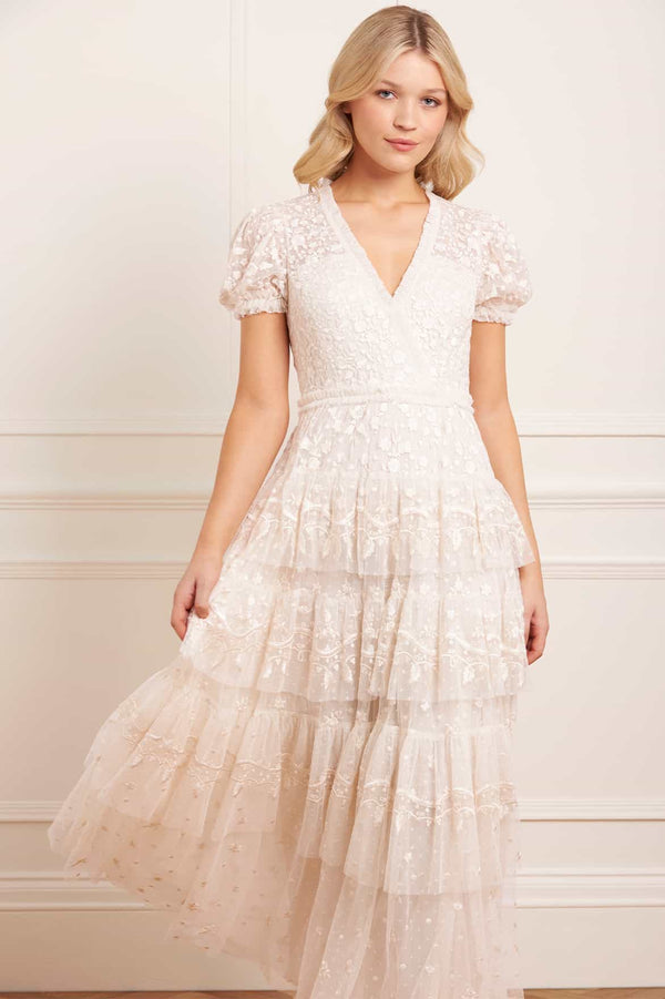 needle & thread Layered Lace Ankle Gown