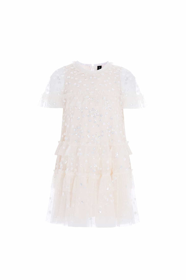 Needle & Thread Leila Dot Tiered Cape Kids Dress