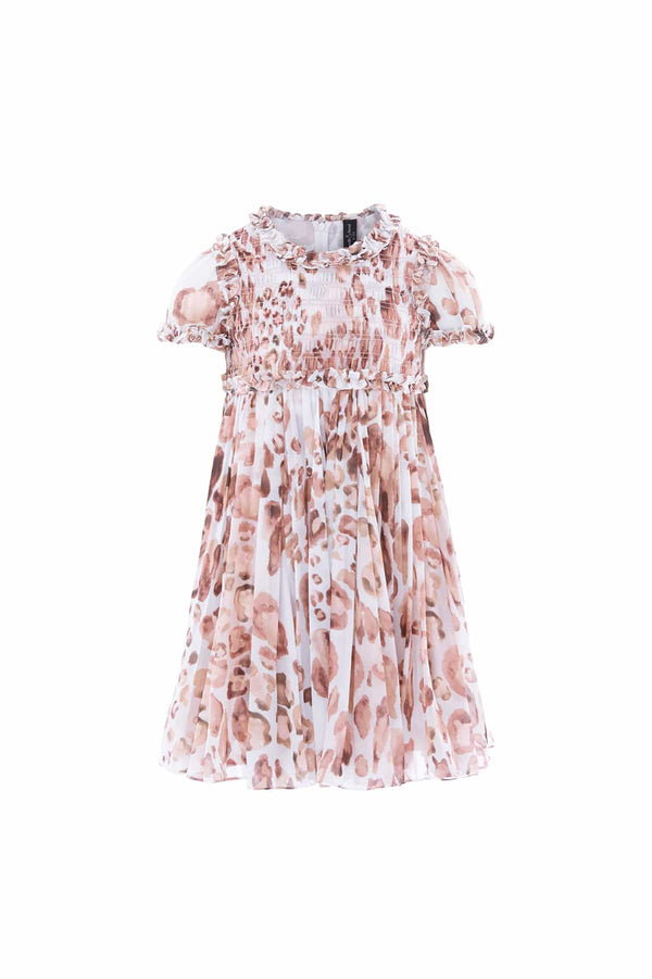 Needle & Thread Leopard Giselle Chiffon Kids Dress