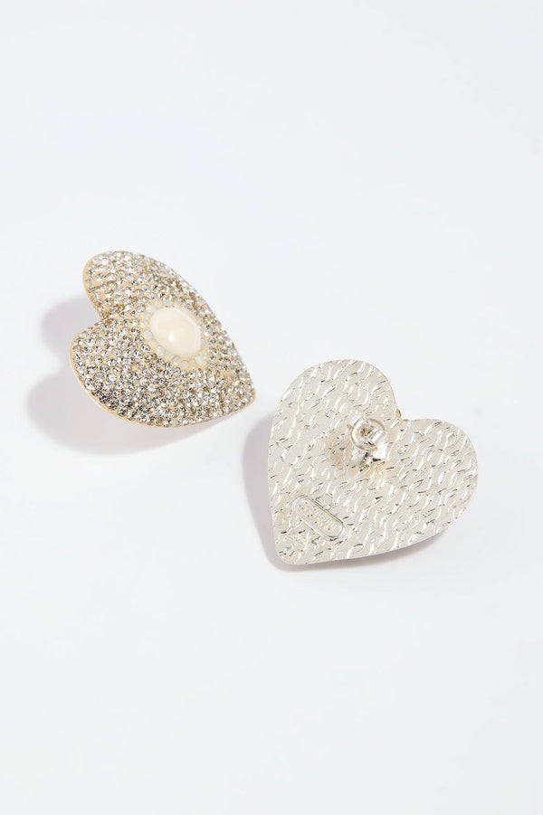 Needle & Thread Loveheart Crystal Stud Earrings