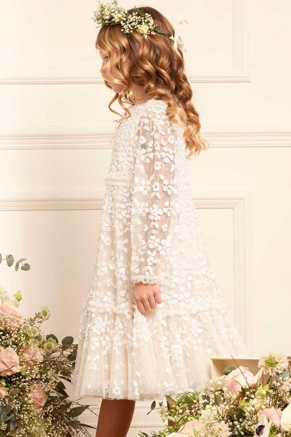 Needle & Thread Maeva Long Sleeve Kids Dress