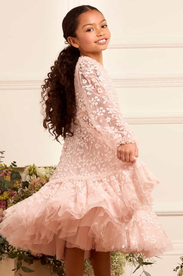 Needle & Thread Maeva Long Sleeve Kids Dress