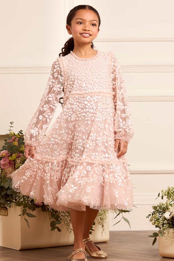 needle & thread Maeva Long Sleeve Kids Dress