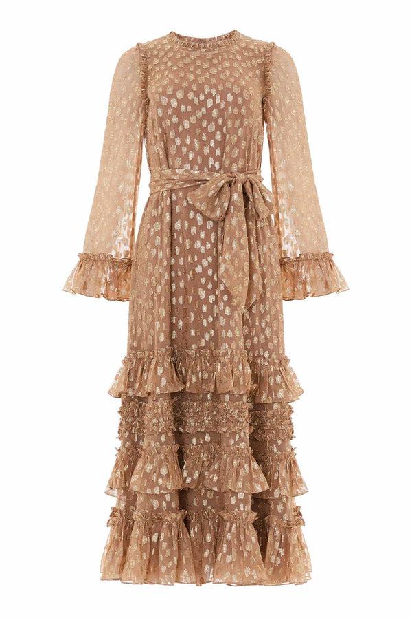 Needle & Thread Odelle Lurex Round Neck Ankle Gown