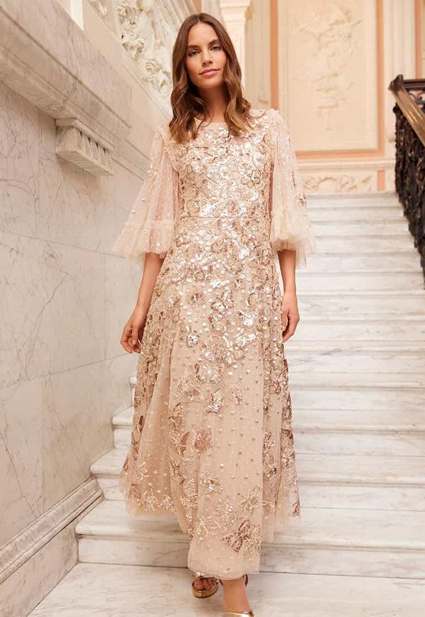 needle & thread Papillon Ankle Gown