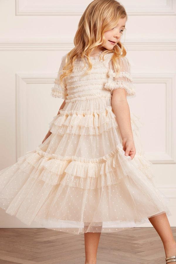Needle & Thread Peaches Smocked Kids Dress