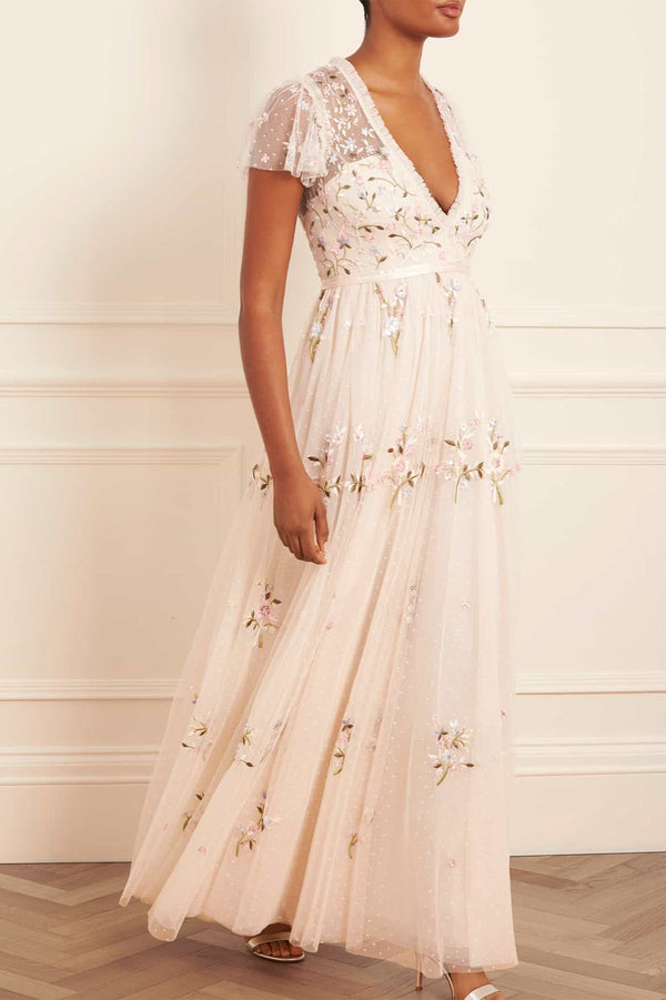 Needle & Thread Petunia Cap Sleeve Gown