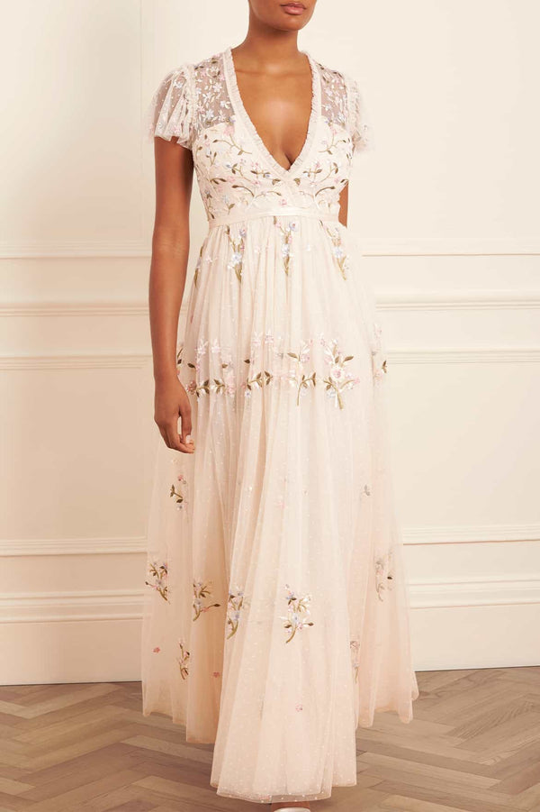 needle & thread Petunia Cap Sleeve Gown