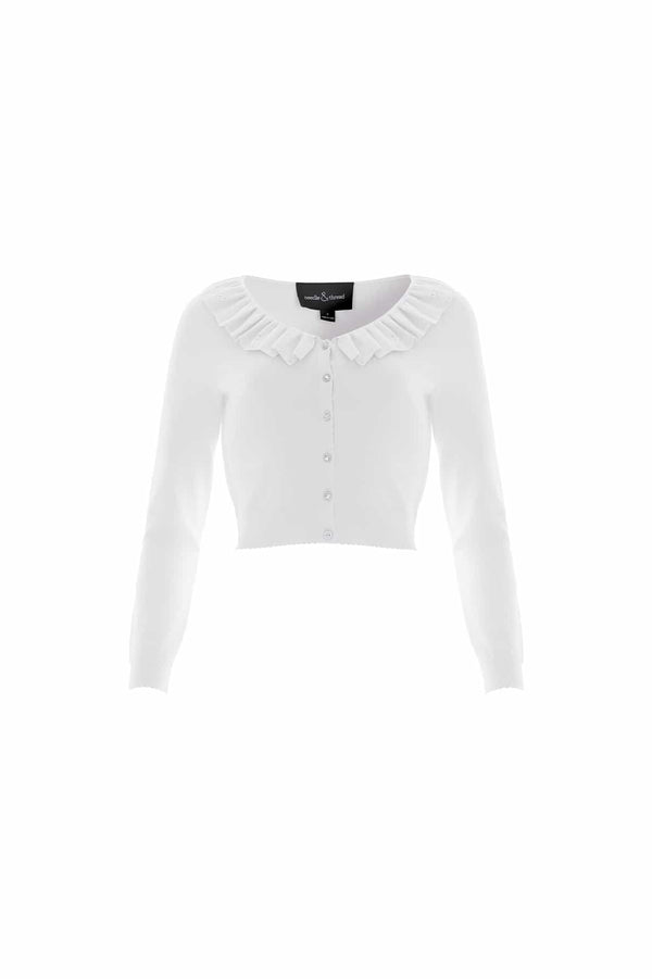 Needle & Thread Pointelle Trim Knit Short Cardigan