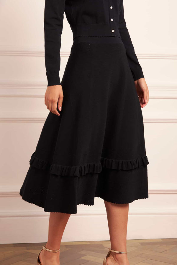 needle & thread Pointelle Trim Knit Skirt