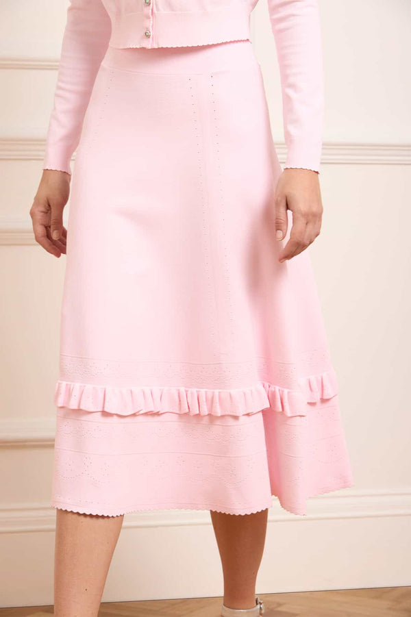 needle & thread Pointelle Trim Knit Skirt