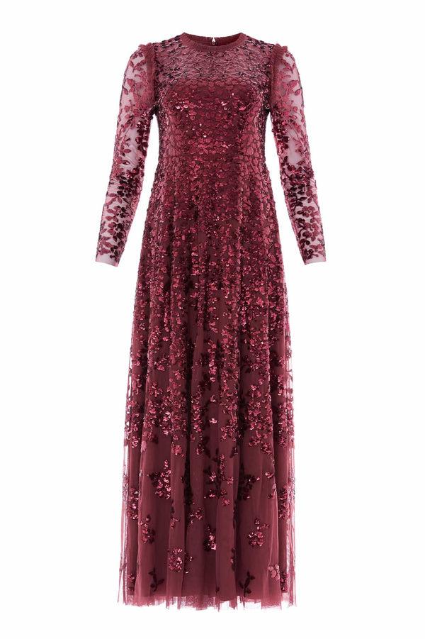 Needle & Thread Rosanna Lattice Round Neck Gown