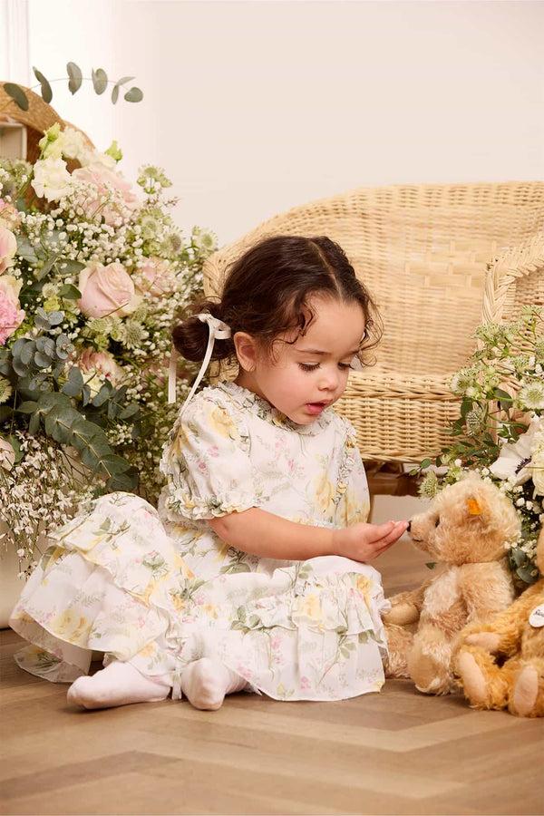 needle & thread Rose Chiffon Smocked Baby Dress