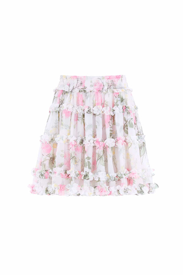 Needle & Thread Rose Chiffon Smocked Mini Skirt
