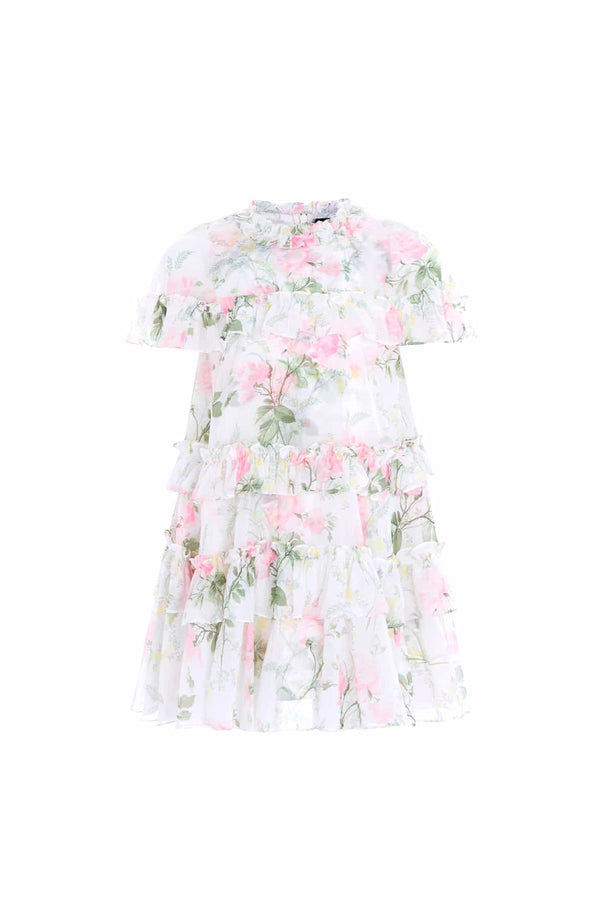Needle & Thread Rose Chiffon Tiered Cape Kids Dress