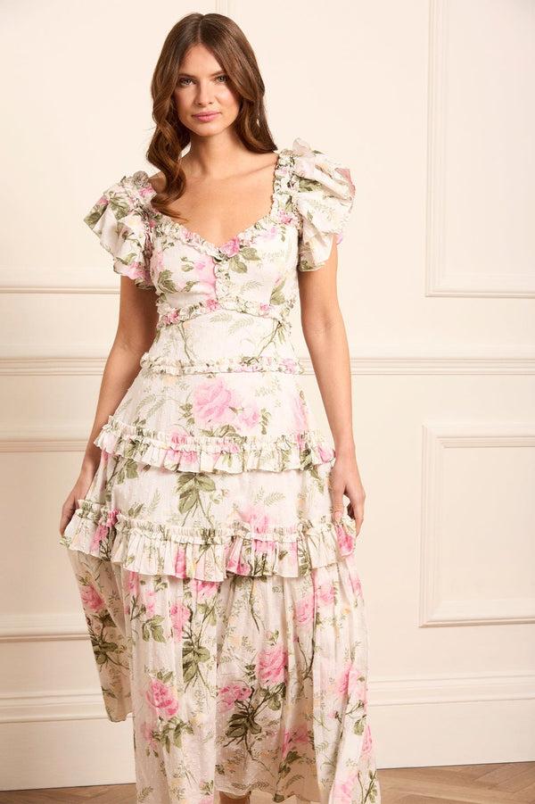 needle & thread Rose Cotton Backless Ankle Gown