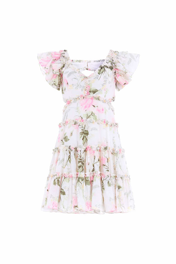 Needle & Thread Rose Cotton Backless Mini Dress