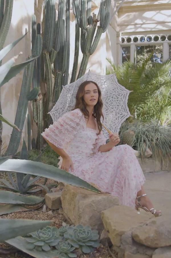 Needle & Thread Rose Ditsy Short Sleeve Ankle Gown