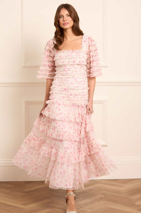 Needle & Thread Rose Ditsy Short Sleeve Ankle Gown