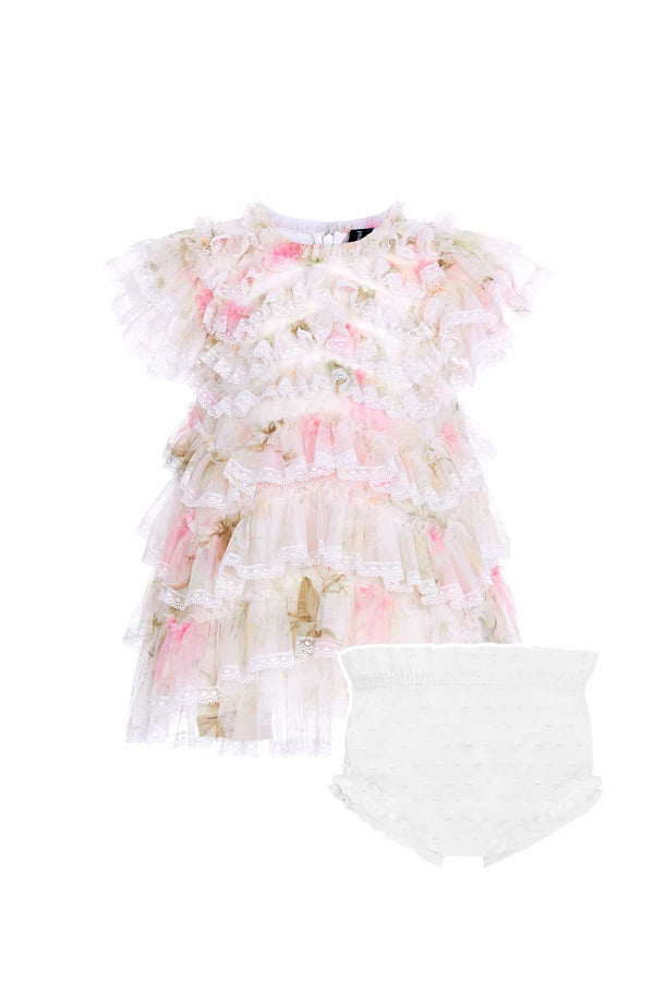 Needle & Thread Rose Ruffle Lace Baby Dress