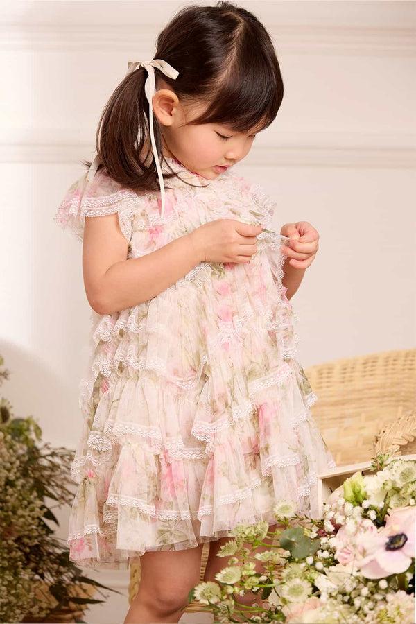 needle & thread Rose Ruffle Lace Baby Dress