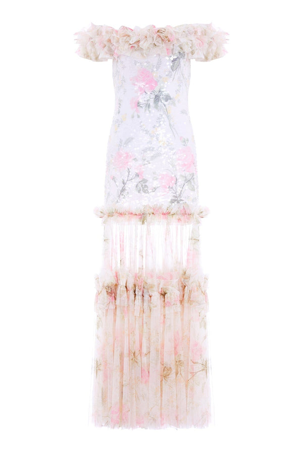 Needle & Thread Rose Tallulah Off-Shoulder Gown
