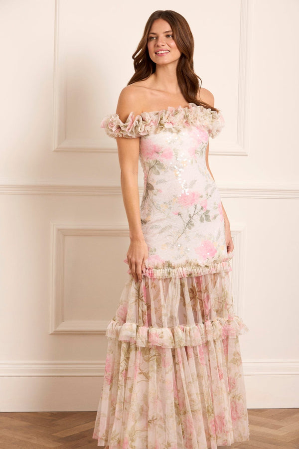 needle & thread Rose Tallulah Off-Shoulder Gown