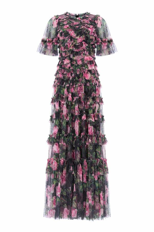 Needle & Thread Rose Vine Round Neck Gown