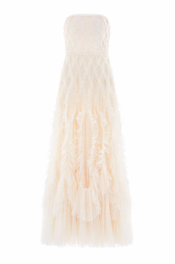 Needle & Thread Rosella Ruffle Strapless Gown