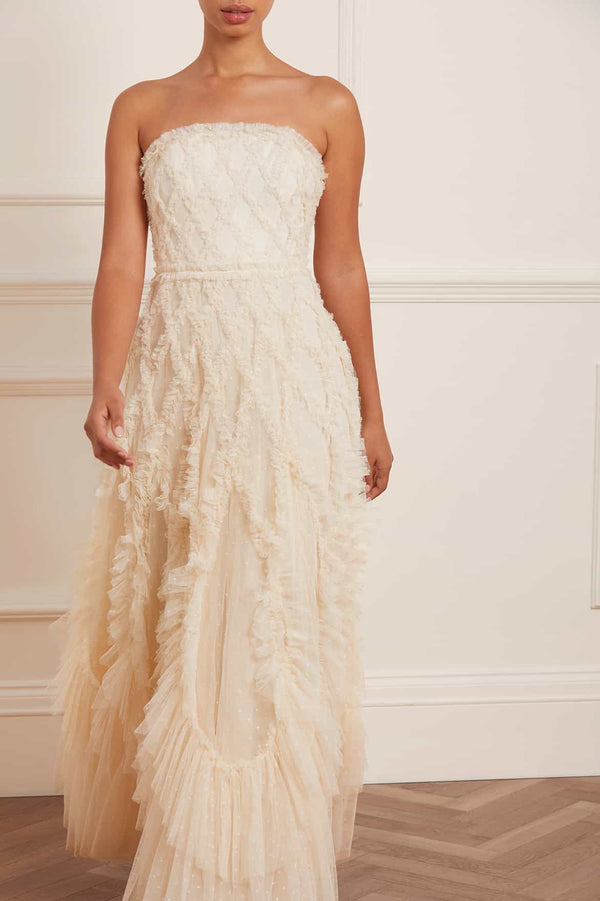 Needle & Thread Rosella Ruffle Strapless Gown
