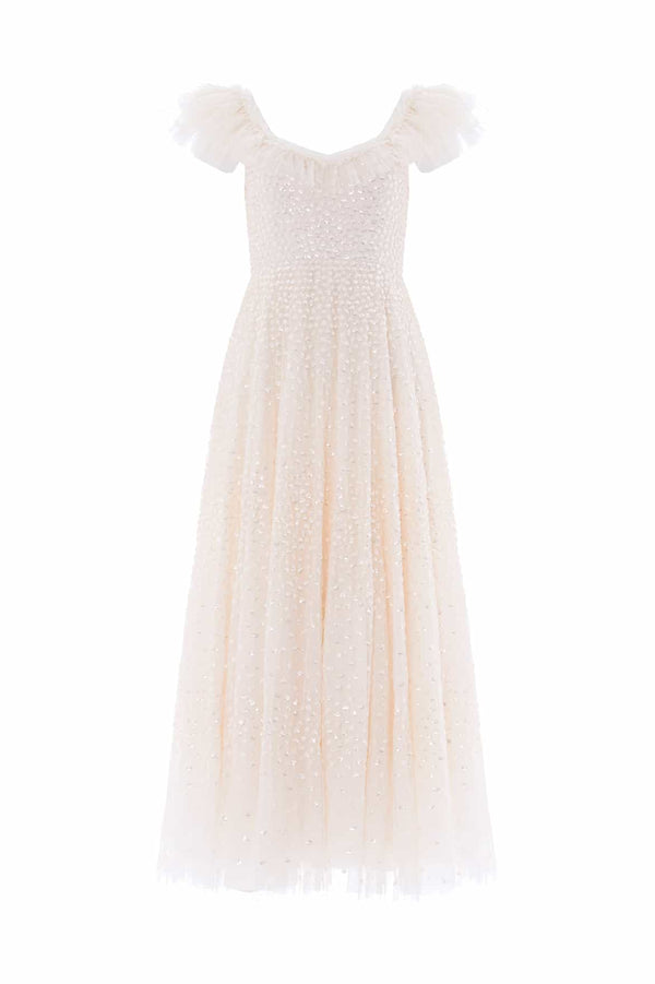 Needle & Thread Scatter Dot Ruffle Ankle Gown