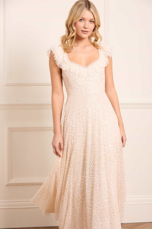 needle & thread Scatter Dot Ruffle Ankle Gown