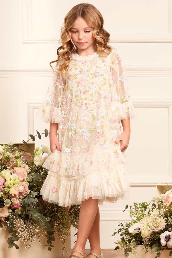 Needle & Thread Sequin Bloom Kids Dress
