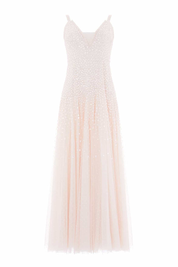 Needle & Thread Sequin Cascade Cami Plunge Gown
