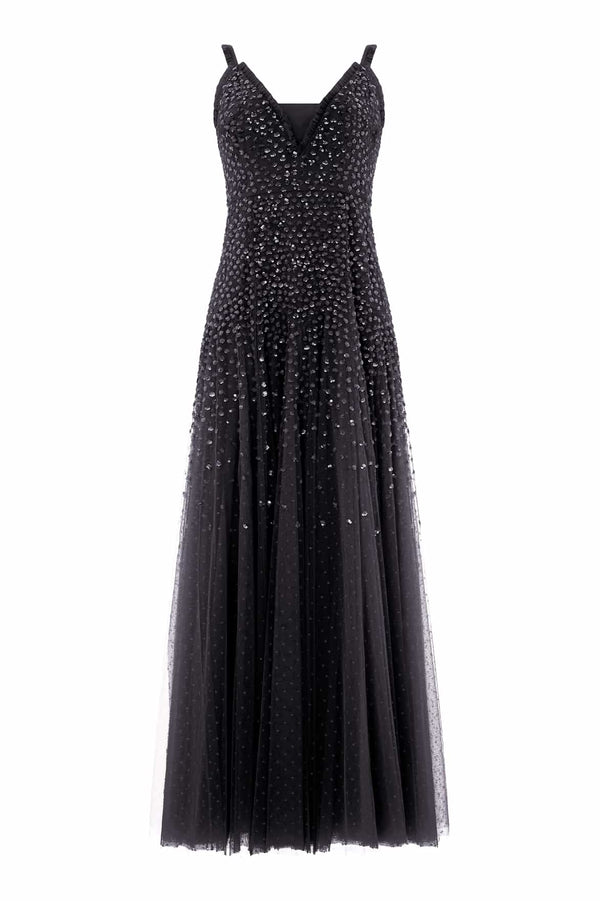Needle & Thread Sequin Cascade Cami Plunge Gown