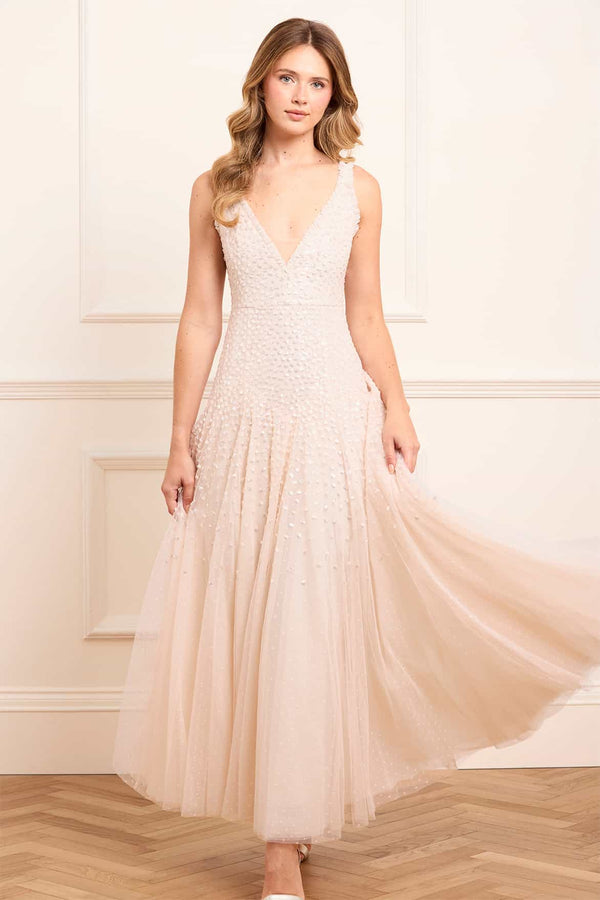 needle & thread Sequin Cascade Cami Plunge Gown