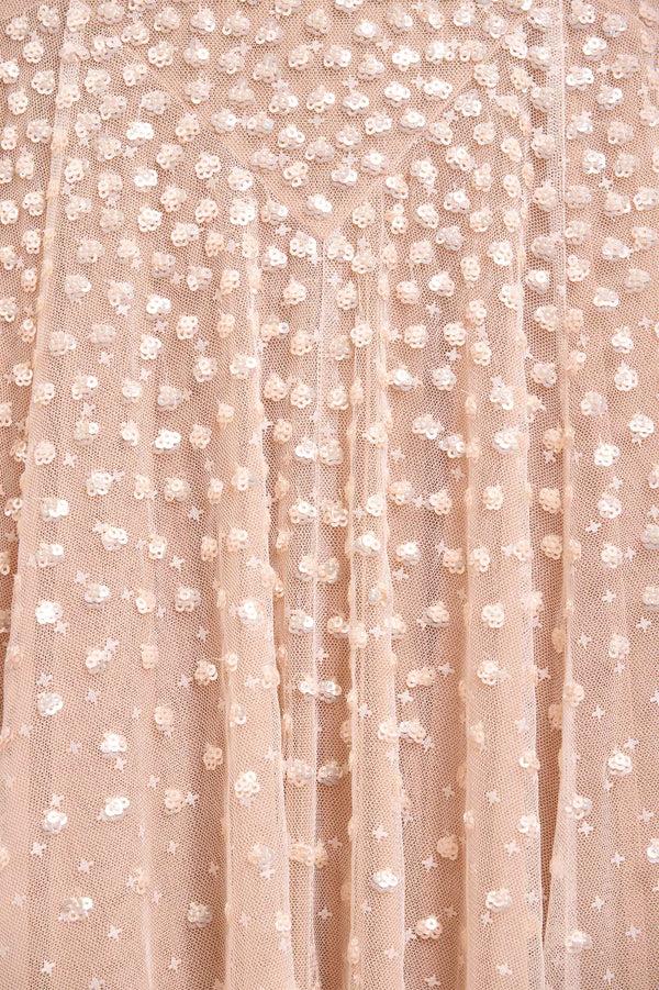 Needle & Thread Sequin Cascade Round Neck Gown