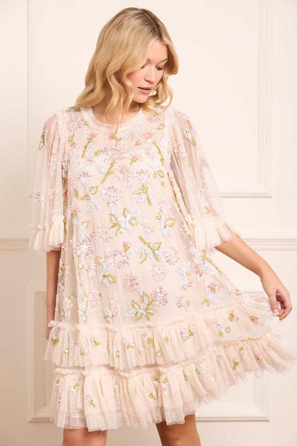 Needle & Thread Sequin Dandelion Gloss Mini Dress