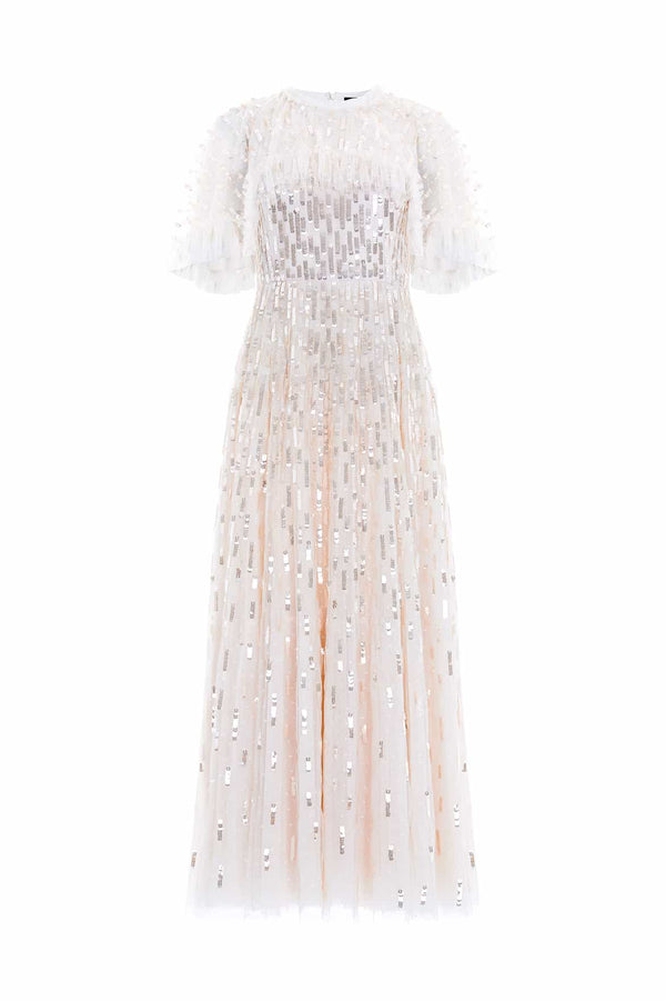Needle & Thread Sequin Dash Cape Ankle Gown