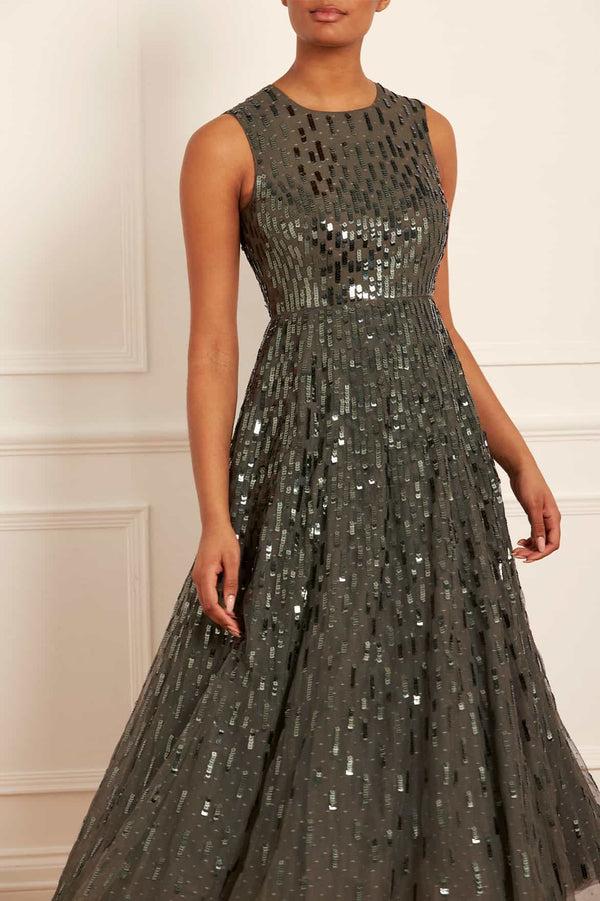 Needle & Thread Sequin Dash Cape Ankle Gown